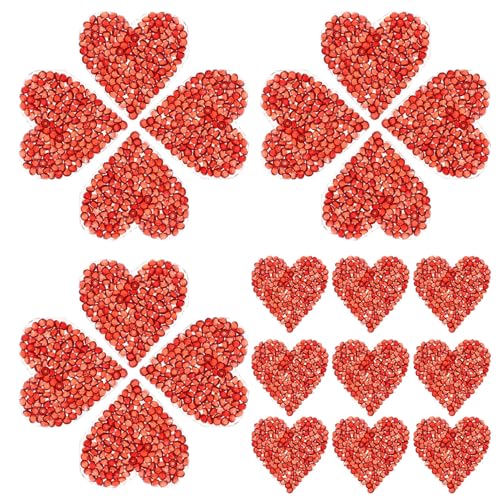 ARTIBETTER 24 Stück Liebes -strass -aufkleber Perlen Strass-stoff-patch Reiz Hochzeitsdekoration Geformt Edelsteine ​​für Kleidung Nähen Applikationen Herz Bunt Heißer Patch Strasssteine Rot von Artibetter