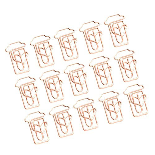 ARTIBETTER 24 Stück Roségold Kaffee Tassen Papierklammern Kreative Lesezeichen Clips für Büro und Schule Büroklammern für Notizen und Kalender von Artibetter