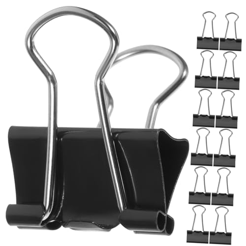 ARTIBETTER 24 Stück Schwarze Binder Clips Dokumentenfixierungsclips Büro Büroklammern Vielseitige Heftklammern für Unterlagen und Tickets von Artibetter