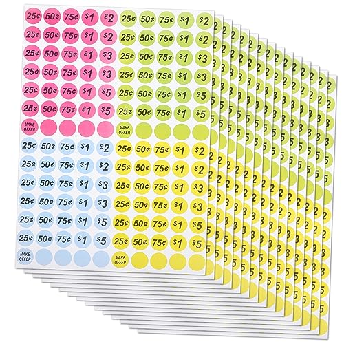 ARTIBETTER 25 Bögen Preisschild Preisaufkleber Aufkleber Für Kleine Unternehmen Aufkleber Mit Kleinen Zahlen Verkaufsaufkleber Für Den Einzelhandel Supermarkt Preisaufkleber von Artibetter
