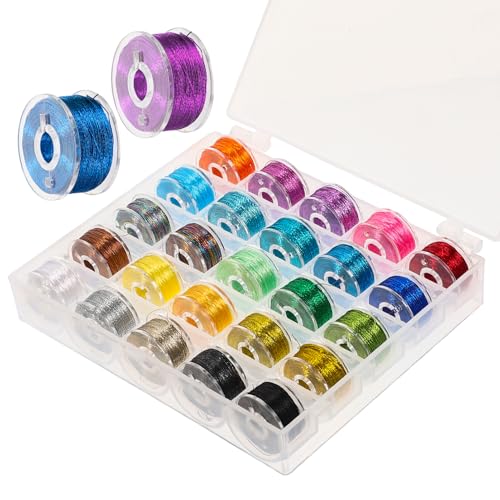 ARTIBETTER 25 Rollen Metallic Farbige Stickgarne Multifunktionale Nähgarne für Diy Handarbeiten und Maschinenstickerei Hochwertige Verschleißfeste Nähzubehörteile für Kreative Projekte ARTIBETTER 25 Rollen Metallic Farbige Stickgarne Multifunktionale Nähgarne für Diy Handarbeiten und Maschinenstickerei Hochwertige Verschleißfeste Nähzubehörteile für Kreative Projekte von Artibetter
