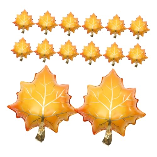 ARTIBETTER 25 Stück Dekorative Luftballons Thanksgiving-lieferungen Herbstluftballons Thanksgiving-luftballons-dekor Ahornblattformballons Ahornblatt-folienballons Orange Aluminiumfolie von Artibetter