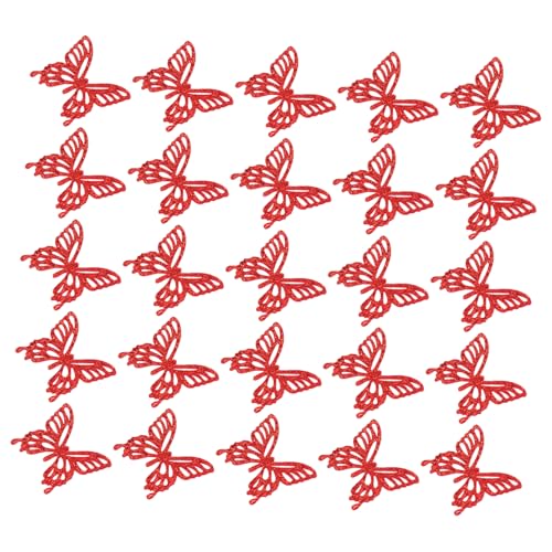 ARTIBETTER 25 Stück Lasergeschnittene Schmetterlings Haarspange Haarschmuck Patches Applikationen Flügel Kinderkleidung Kleidungsbedarf Kleidungsdekorationen Stoffkunst von Artibetter