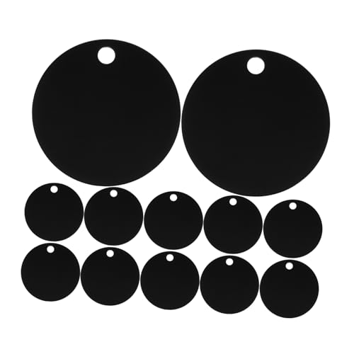 ARTIBETTER 25 Stück Runder Etikettenanhänger Haustier Hundemarken Leer Kragen Graviert Personalisiert Gravieren Stichworte Leerzeichen Blanko-etiketten Für Hundemarken Schild Black Aluminium von Artibetter