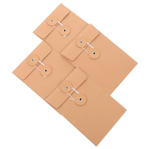 ARTIBETTER 25 Stück Teiliges Kraftpapier Dokumentenumschläge mit Schnurverschluss Mini Foto und Aktenhüllen aus Robustem Naturpapier Vielseitig für Büro Schule und Persönliche Aufbewahrung von Artibetter