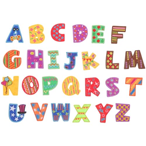 ARTIBETTER 26 Stück Bügelbilder Alphabet Patches Teilig Aufbügelbare Buchstaben für DIY Kleidung Iron Buchstaben für Textilien für Jeans Taschen und Bastelprojekte von Artibetter