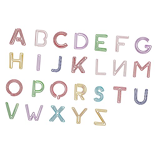 ARTIBETTER 26 Stück Kreative Teilige Metallklammern im Buchstaben Design Bunte Büroklammern für Schule Büro und Zuhause für Notizen Dokumente und ARTIBETTER 26 Stück Kreative Teilige Metallklammern im Buchstaben Design Bunte Büroklammern für Schule Büro und Zuhause für Notizen Dokumente und von Artibetter