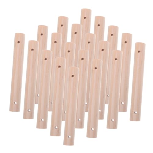 ARTIBETTER 26 Stück Rohstoffe für Vogelkäfigstäbe Seilleiter Stiefstangen für DIY -Projekte Holzstangen für DIY -Holzbearbeitungsprojekte Holzstäbe mit Löchern für Projekte Beige von Artibetter