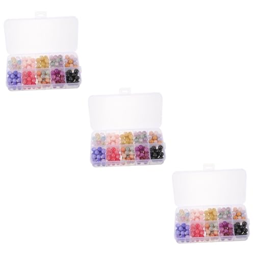 ARTIBETTER 3 Boxen Bunte Glasperlen Runde Glatte Lose Perlen für Schmuckherstellung für Diy Armbänder und Ohrringe für Kreative Bastelprojekte von Artibetter