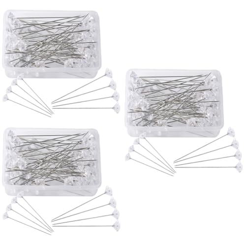 ARTIBETTER 3 Boxen Diamond -positionierungsnadel Stifte Diamant Gerader Stift Schneidernadel Quiltnadel Selber Machen Nähnadel Aus Stoff Lob Der Stift Plastik Transparent von Artibetter