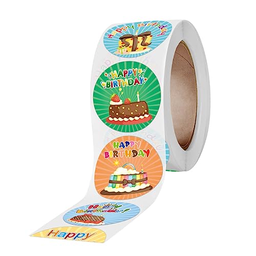 ARTIBETTER 3 Rollen 500 Stück alles zum geburtstag aufkleber Party Dekoration bunt erste geburtstagsüberraschung geburtstagseinladungen Festival-Geschenkaufkleber Geschenktütenaufkleber von Artibetter