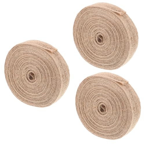 ARTIBETTER 3 Rollen DIY handgemachtes Hanfseil hochzeitsdeko wedding decoration geschenksack geschenksäcke colör Sackleinen Verpackungsband Weihnachtszubehör handgefertigtes Geschenkband Jute von Artibetter