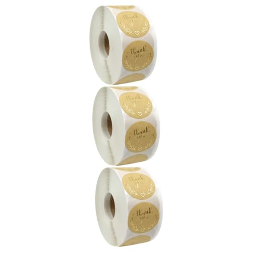 ARTIBETTER 3 Rollen Dankeschön Aufkleber Selbstklebende Etiketten für Feiertage Hochzeiten und Olivenzweig Design für Verpackungen und Dekorationen von Artibetter