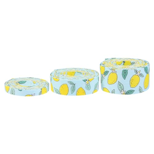 ARTIBETTER 3 Rollen Diy Früchte Muster Geschenkband Doppelseitiges Dekoband für Basteln Verpacken und Dekorieren von Hochzeiten Partys und Weihnachten von Artibetter