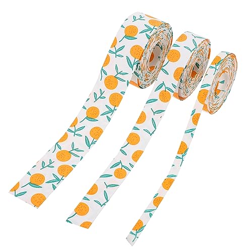 ARTIBETTER 3 Rollen Früchte Muster Geschenkband Diy Verpackungsband für Hochzeiten Partys und Handarbeiten Doppelseitiges Langlebiges Dekoband für Verpackungen von Artibetter
