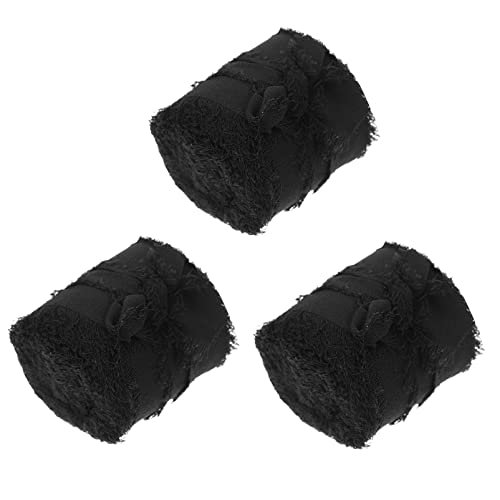 ARTIBETTER 3 Rollen Handgemachtes Fransenband Chiffon Breit für Hochzeitssträuße Geschenkverpackungen und Diy Projekte Strapazierfähig und Farbecht von Artibetter