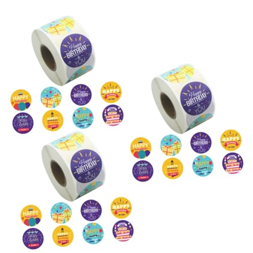 ARTIBETTER 3 Rollen Runde Selbstklebende Aufkleber für Geburtstagsfeiern Rolle Verschiedene Designs Kreative Versiegelung für und Diy Umschläge Einfach Abziehbar und Haftend ARTIBETTER 3 Rollen Runde Selbstklebende Aufkleber für Geburtstagsfeiern Rolle Verschiedene Designs Kreative Versiegelung für und Diy Umschläge Einfach Abziehbar und Haftend von Artibetter