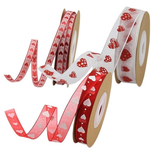 ARTIBETTER 3 Rollen Valentinstag Geschenkband Herzmuster Dekoband Hochwertiges Farbintensiv Langlebig für Geschenkverpackung DIY Basteln und Hochzeitsdekoration ARTIBETTER 3 Rollen Valentinstag Geschenkband Herzmuster Dekoband Hochwertiges Farbintensiv Langlebig für Geschenkverpackung DIY Basteln und Hochzeitsdekoration von Artibetter