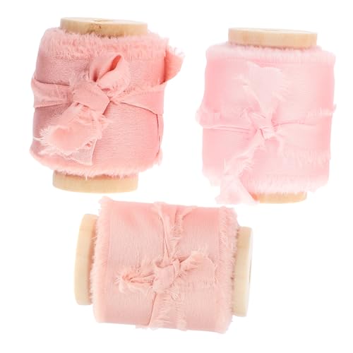ARTIBETTER 3 Rollen Von Hand Gerissene Stoffstreifen Aus Satin Mit Rohen Kanten Dekorativ Blumen- Band Zum Verpacken Elegantes Geschenkband Bänder Für Handwerk Verpackung Wickelband Polyester von Artibetter
