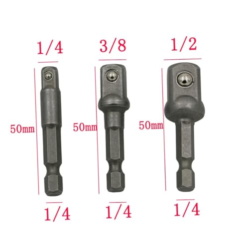 ARTIBETTER 3 STÜCKE Socket Adapter Set Teilig Schlagschrauber Stecknussverlängerung aus Edelstahl Kugelraster für Sicheren Halt Kompatibel mit Akku Bohrmaschinen und Schraubern von Artibetter