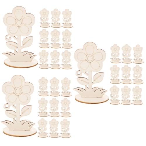 ARTIBETTER 3 Sätze Blumen Ornamente Unbemalt Kunsthandwerk Dekorationen Unvollendet Blumen- Kunstbedarf Blumenausschnitte Aus Holz Leeres Holzhandwerk Holz Blume 10 Stück * 3 von Artibetter