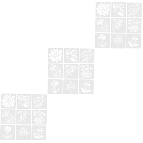 ARTIBETTER 3 Sätze Blumenförmige Wiederverwendbare Schablonen Malvorlagen für Diy Projekte für Wände Möbel und Bastelarbeiten und Feiertagsdekorationen von Artibetter
