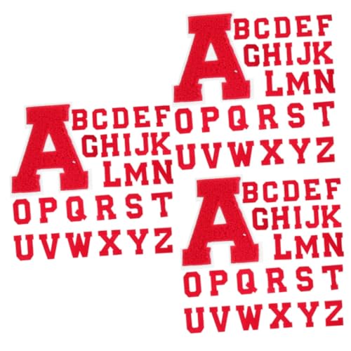 ARTIBETTER 3 Sätze Buchstaben Stickerei Logo Aufnäher Zum Aufnähen Für Hüte Verschiedene Dekorative Buchstaben Kleidungsflicken Jacken Chenille Buchstabenflicken Für 26 Stück * 3 von Artibetter