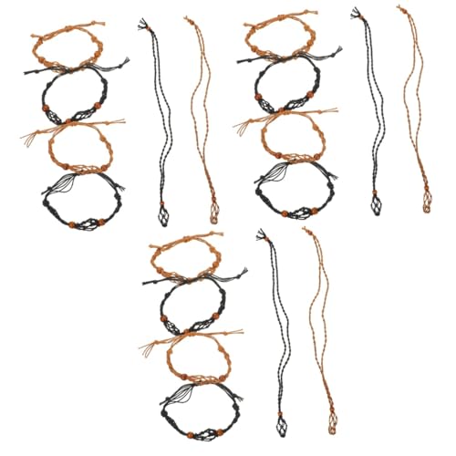 ARTIBETTER 3 Sätze Einstellbarer Geflochtener Naturstein Anhänger mit Kordel Teiliges Handgefertigten Netzbeuteln für Armbänder und für Individuelles Schmuckdesign von Artibetter