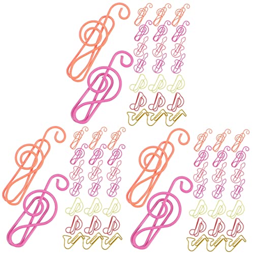 ARTIBETTER 3 Sätze Farbige Büroklammern Musiknoten-büroklammer Pfeilformpapierclips Notizen Bunt Gold Büroklammern Zum Thema Musik Dekorative Papierklamme Metall Zufällige Farbe 60 Stück * 3 von Artibetter