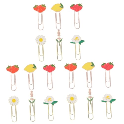 ARTIBETTER 3 Sätze Fruchtpapierclip Lesezeichen Dekorative Papierklammern Lustige Süße Büroklammern Dokumentieren Dokumentclips Geformte Büroklammern Papierclips Zinklegierung 6 Stück * 3 von Artibetter