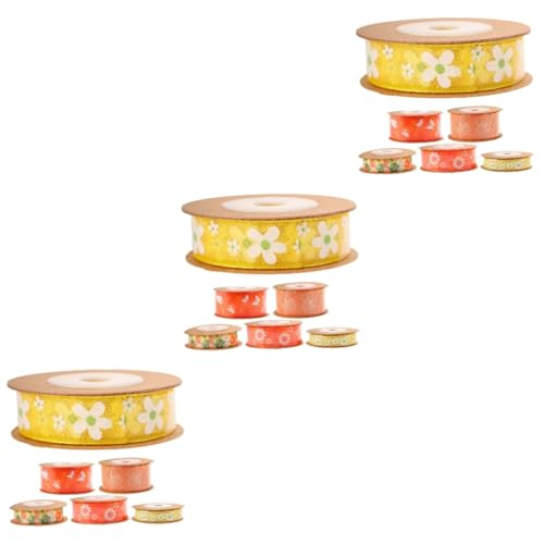 ARTIBETTER 3 Sätze Geschenkband Satin Mit Blumenmuster À Vielseitig Einsetzbar Für Diy Projekte Hochzeiten Und Dekoration Leicht Und Bequem 6 Rollen * 3 von Artibetter