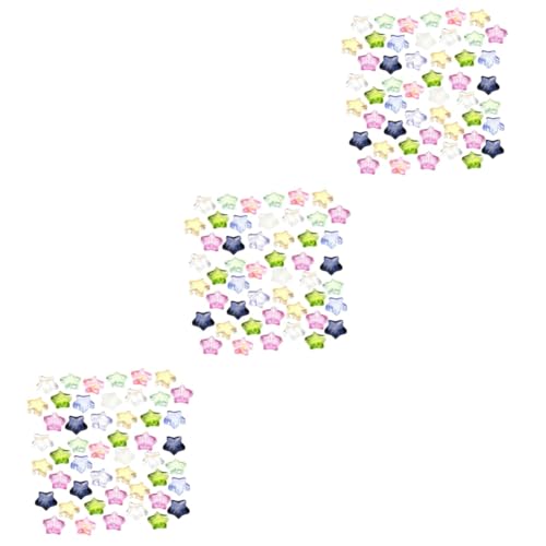 ARTIBETTER 3 Sätze Glitzernde Fünfzackige Sternen Spacer Beads Für Diy Schmuck Armband Halskette Bunte Kristallperlen Für Bastelprojekte 100 Stück * 3 von Artibetter