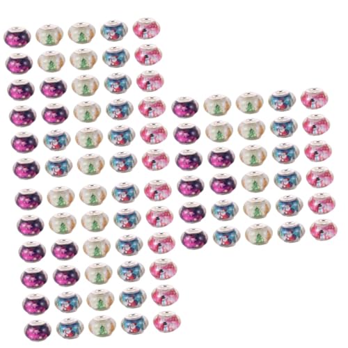 ARTIBETTER 3 Sätze Große Lochperlen Charms Für Diy Schmuckherstellung Gemischte Stile Für Armbänder Ohrringe Rondelle Perlen Mit Blumenmuster 100 Stück * 3 von Artibetter