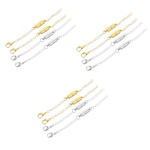 ARTIBETTER 3 Sätze Halskettenverlängerung Schmucktender Extender Magnetische Halskette Verschluss Verwenden Kettenleiter Für Armband Kettenverlängerungen Kupfer 4 Stück * 3 von Artibetter