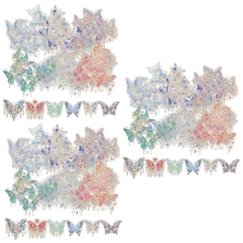 ARTIBETTER 3 Sätze Holographische Schmetterling Aufkleber Dekorative Scrapbook Materialien Vielseitige Diy Bastelaufkleber Pet Für Tagebuch Mobiltelefonhüllen Und Mehr 120 Stück * 3 von Artibetter