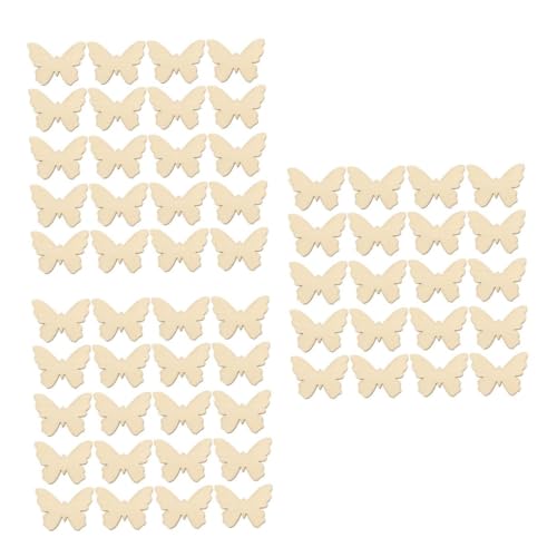 ARTIBETTER 3 Sätze Holzchip -graffiti - Schmetterlingsausschnitte Unvollendet Bausatz Schmetterlinge Malerei Handwerk Unlackierte Diy-holzspäne Khaki 100 Stück * 3 von Artibetter