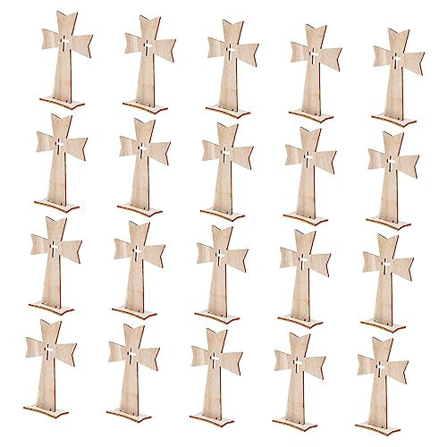 ARTIBETTER 3 Sätze Holzkreuz-bastelarbeiten Heimdekoration Mini Schüttgut Kreuzen Antiquität The Office Büroradio Geschke Decor Hölzerne Kreuzverzierung Schreibtischkreuz Beige 20 Stück * 3 von Artibetter