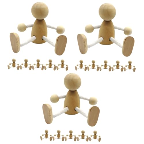 ARTIBETTER 3 Sätze Holzpuppen Zum Bemalen Diy Holzfiguren Für Dekorative Tischfiguren Malspielzeuge Für Heimdekoration Langlebig 6 Stück * 3 von Artibetter