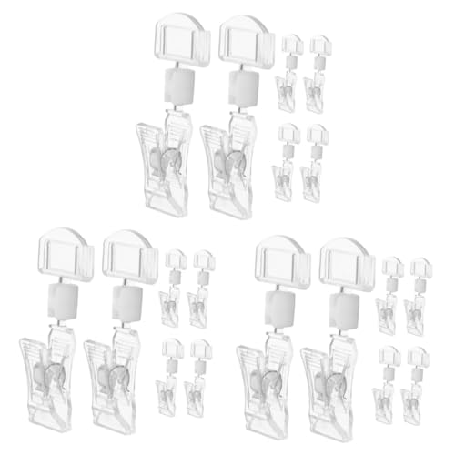 ARTIBETTER 3 Sätze Kartentyppreisschild Einzelhandelsclip Einzelhandelsmarken Inhaber Clips Zeichenclip Multifunktionale Schilderhalter Poster Display -rack Preisclip Acryl 6 Stück * 3 von Artibetter