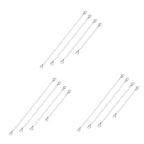 ARTIBETTER 3 Sätze Kettenset Herstellung Halskette Hummerschere Verlängerung Extender -kette Schmuck Hummerverschluss Schmuckzubehör Mit Karabinerverschluss Silber 4 Stücke * 3 von Artibetter