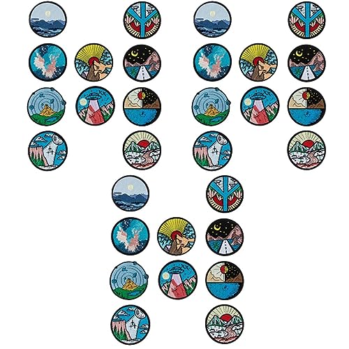 ARTIBETTER 3 Sätze Landschaftsserie Stickerei Aufnäher Diy Patches Für Rucksäcke Bügelapplikationen Zur Individuellen Dekoration Von Kleidung Und Accessoires 10 Stück * 3 von Artibetter