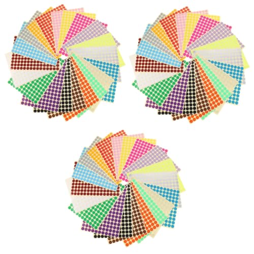 ARTIBETTER 3 Sätze Punktaufkleber Farbiger Klebepunkt Kreis Aufkleber Etiketten Mini-aufkleber Klein Klebstoffpunktetiketten Dots -aufkleber Allzweck Klebrig 20 Blätter * 3 von Artibetter