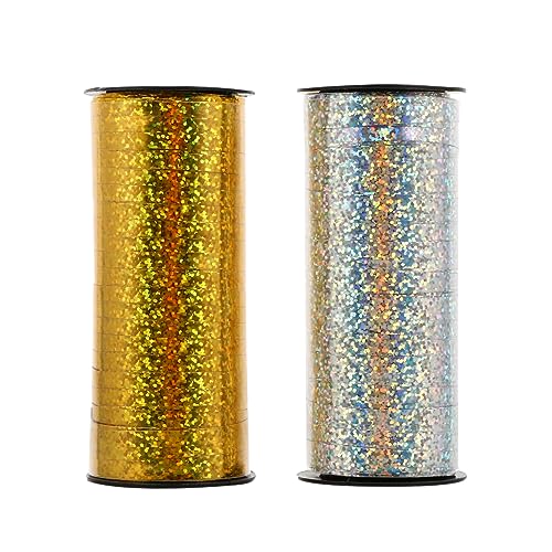 ARTIBETTER 3 Sätze Schleife Chiffon Band Zum Verpacken Dekoration Goldenes Ballonband Weiß Seidenband Ribbon Bandfeile Eheringe Hochzeitsband Dekoratives Band Partyband Plastik 2 Rollen * 3 von Artibetter