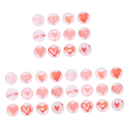 ARTIBETTER 3 Sätze Teiliges Herz Cabochons Für Schmuckherstellung Runde Patches Diy Zubehör Für Ohrringe Armbänder Schlüsselanhänger Und Mehr Glasdekorationen 12 Stücke * 3 von Artibetter