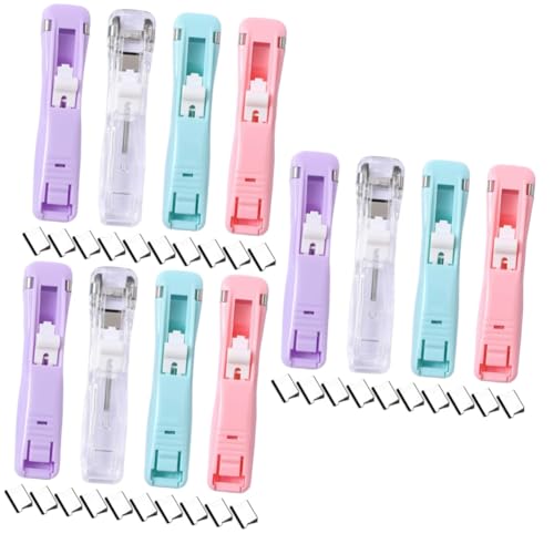 ARTIBETTER 3 Sätze Traaceless -Bindungsmaschine wiederverwendbarer Dokumentenhefter Hefter ohne Heftklammern Spender für Büroklammern Hefter mit Klammern Muschelclips Spender Metall Bunt von Artibetter