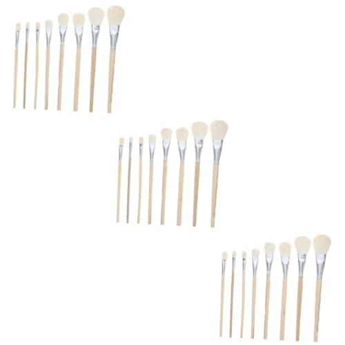 ARTIBETTER 3 Sätze Wollpinsel Mischen Verglasungsbürste Glasuren Glanz Aquarellmalwerkzeuge Töpfer Aquarelle Keramik-glasurpinsel Kunstmalerei Ton Keramikglasur Liner Dünn Wolle 8 Stück * 3 von Artibetter