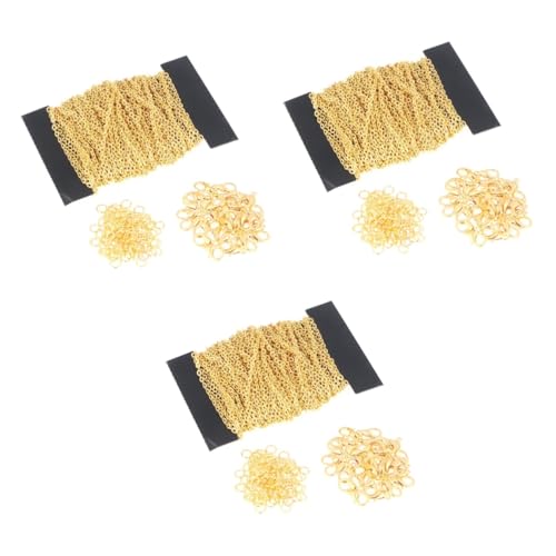 ARTIBETTER 3 Stück Eisenkette Diy mit Öffnungsringen und Karabinerverschlüssen Schmuckzubehör für und Bastelprojekte Gold von Artibetter