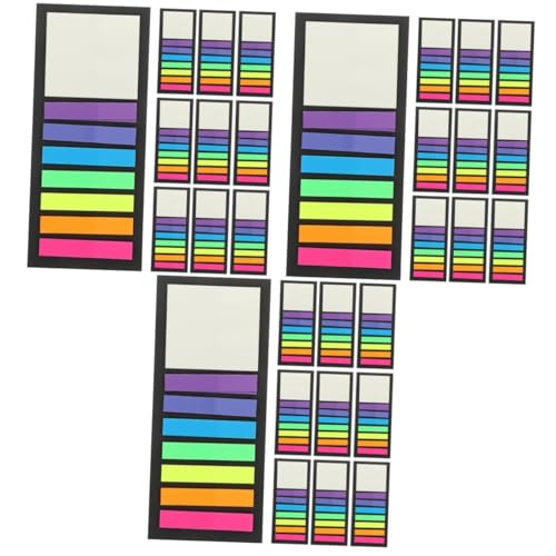 ARTIBETTER 3 Stück Farbige Transparente Index Tabs für Wiederverwendbare Haftnotizen und Seitenmarker für Lehrer zur Kennzeichnung und Notierung von Artibetter