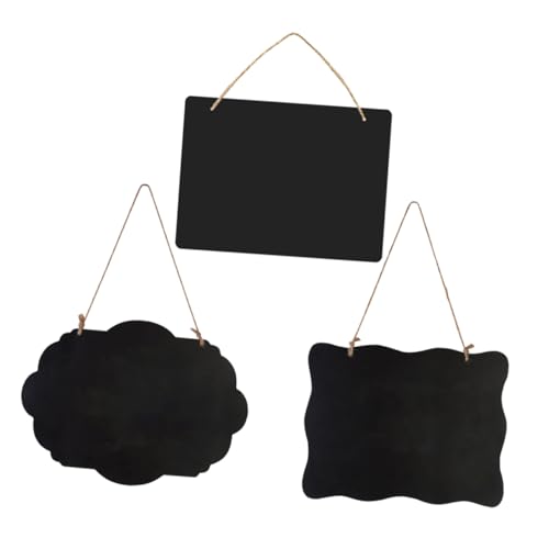 ARTIBETTER 3 Stück Kleine Tafel mehrwegteller Dekorative Holztafel Nachricht Zeichenbrett Planke Schwarz Whiteboard für die Wand hochzeitsdeko Message Board Anhänger Holzhandwerk Bambus Black von Artibetter