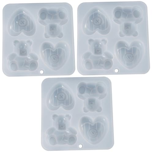 ARTIBETTER 3 Stück Silikon Bärenform für Diy Bastelarbeiten Transparente Epoxidharz Gießform für Dekorationen Design Langlebig für Projekte von Artibetter